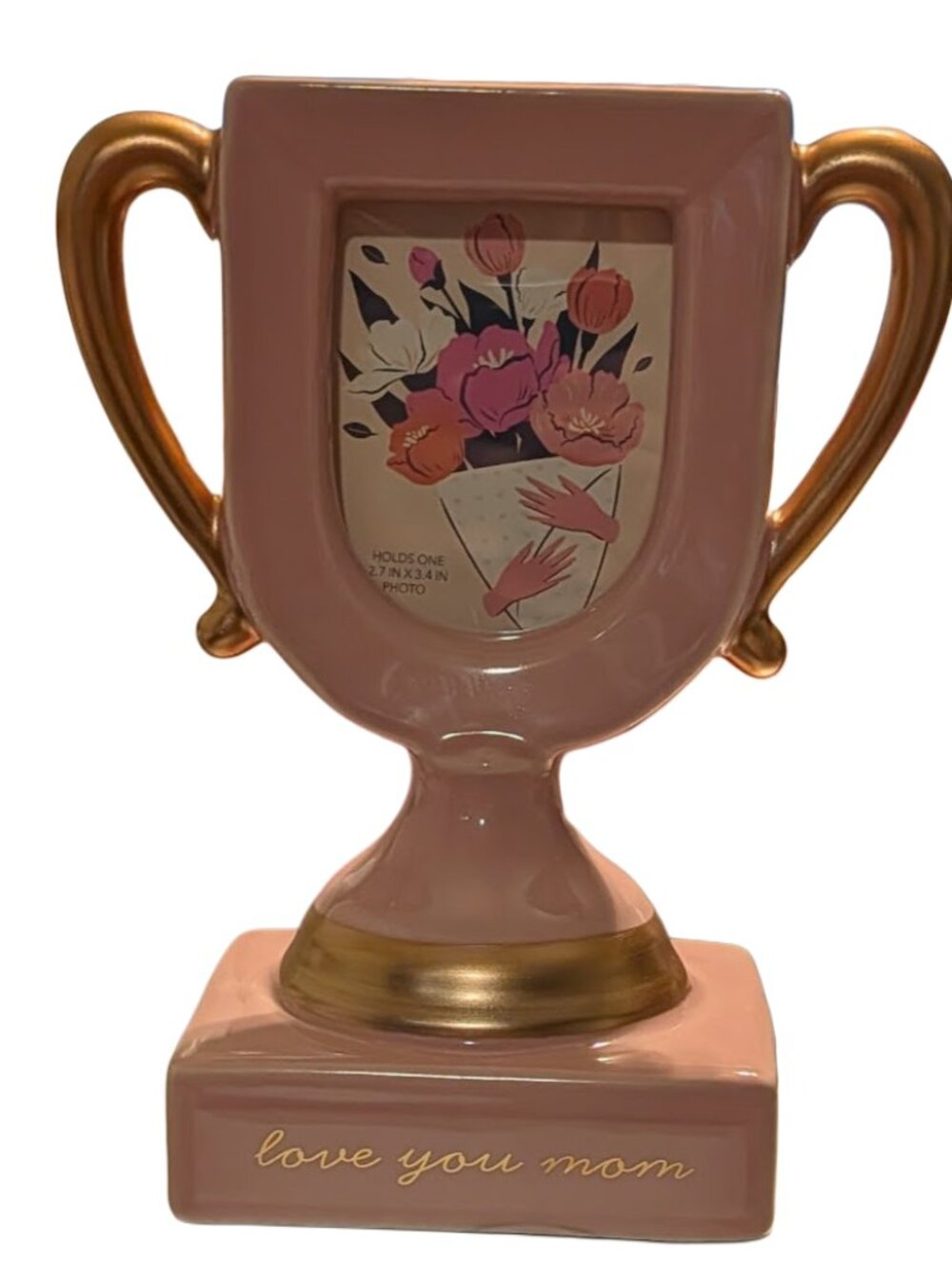 Spritz Pink Ceramic Trophy Photo Frame Mother's Day Tabletop Decor